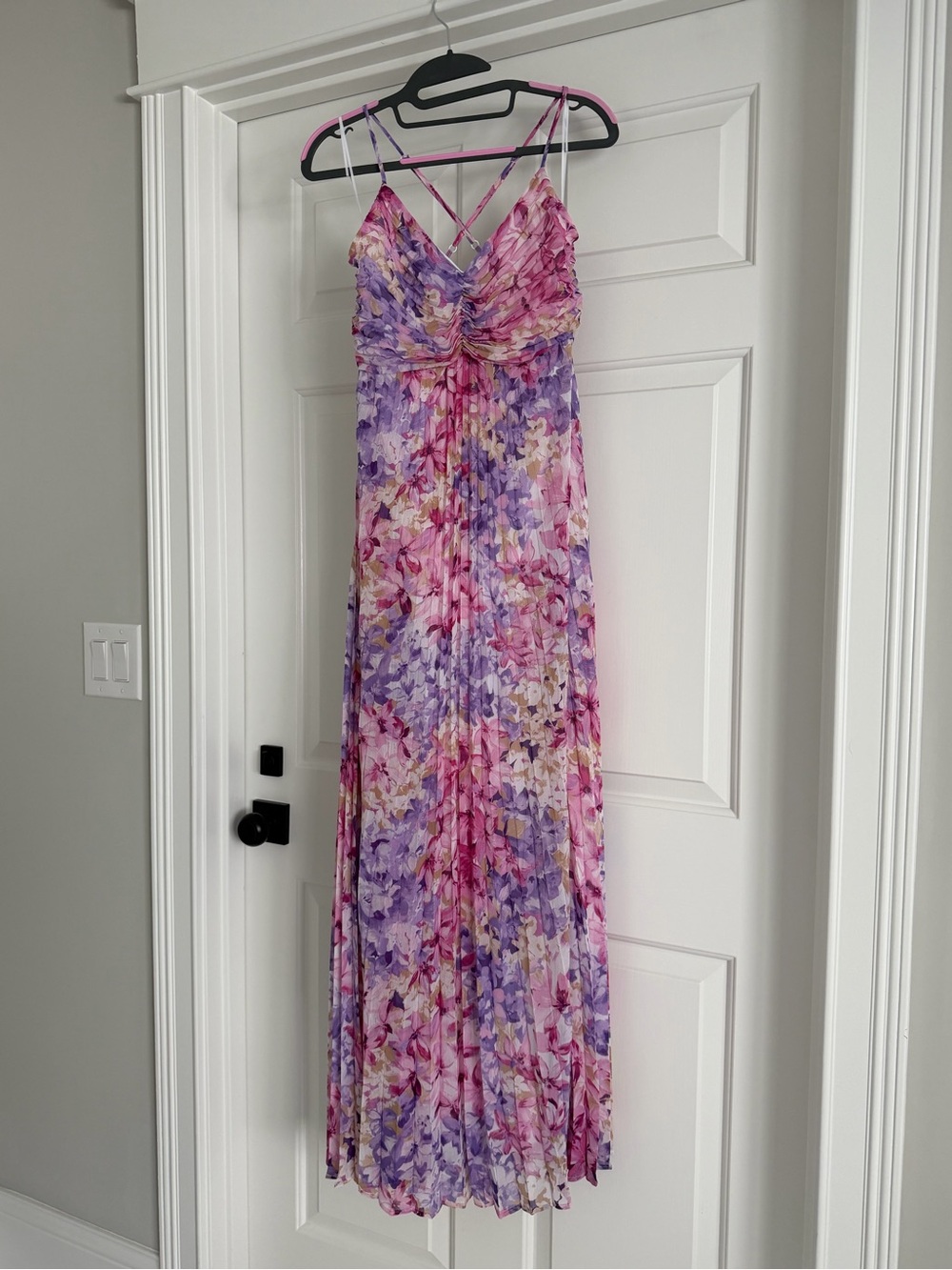 Express Floral Pleated Maxi Dress M